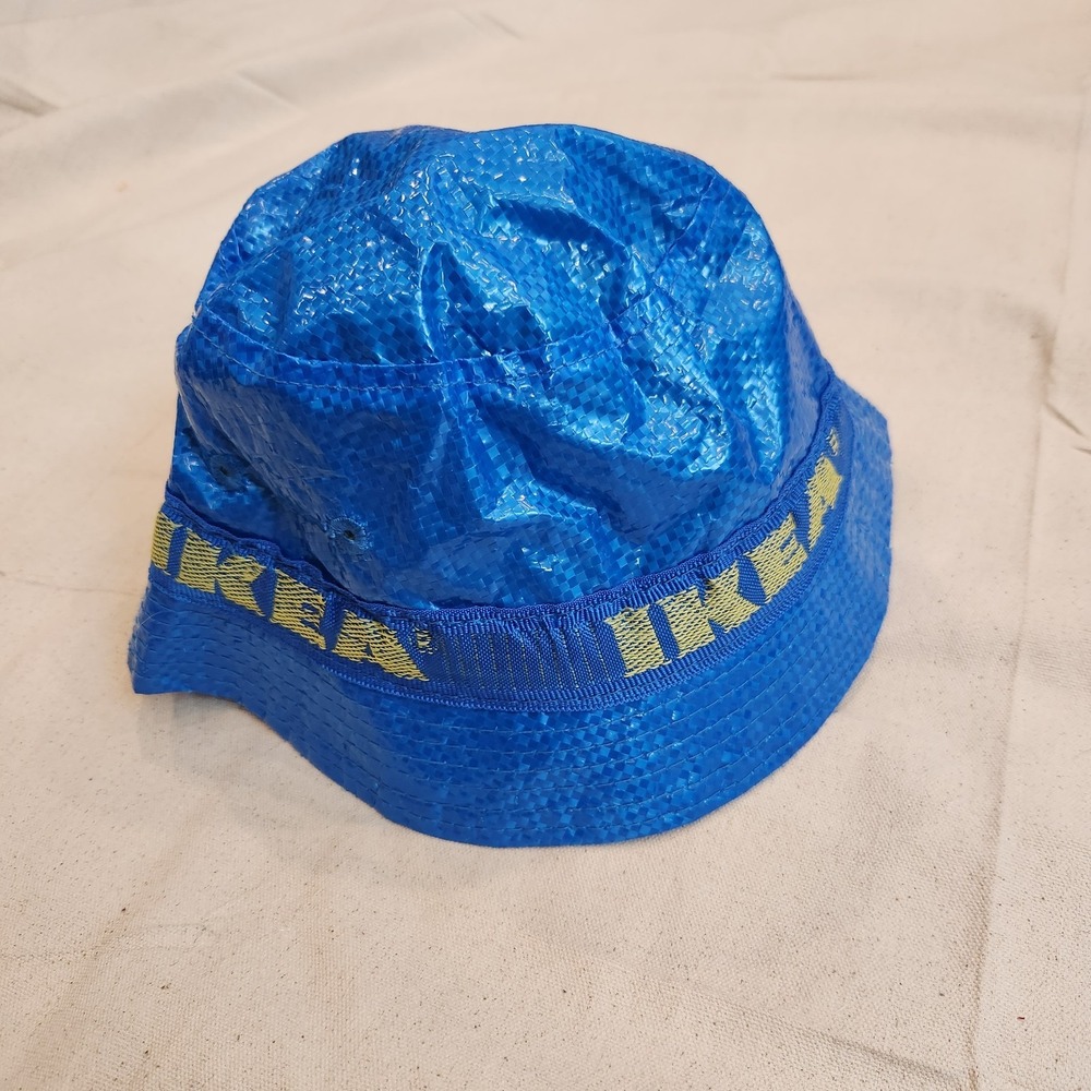 IKEA KNORVA Blue Bucket Hat Recycled Polypropylene Frakta Bag Style Festival